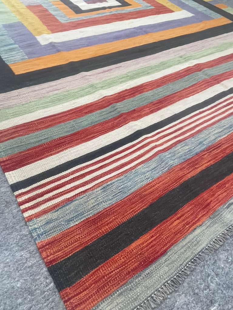 Mid-century Modern Kelim 6.7 X 9.9