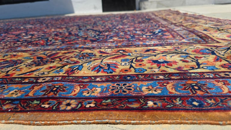Vintage Large Persian Kashan Rug –10 x 20