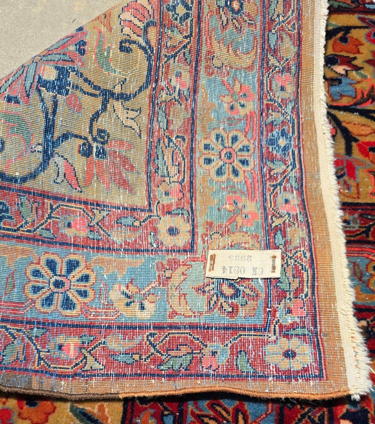 Vintage Large Persian Kashan Rug –10 x 20