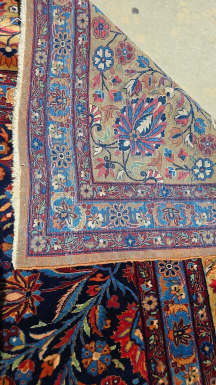 Vintage Large Persian Kashan Rug –10 x 20