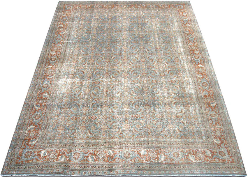 Antique Tabriz Persian Rug – Large Handwoven Wool Area Rug (8'7" x 11'3") #180339
