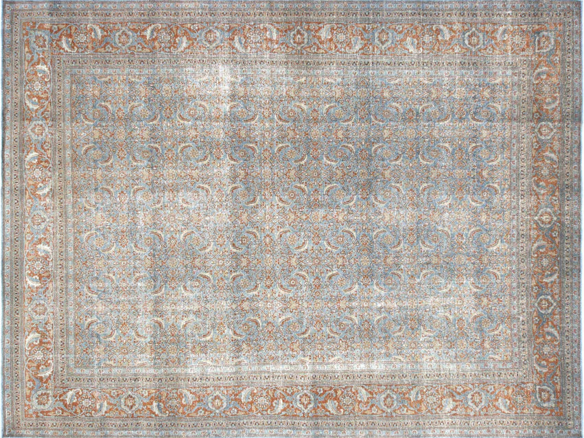 Antique Tabriz Persian Rug – Large Handwoven Wool Area Rug (8'7" x 11'3") #180339