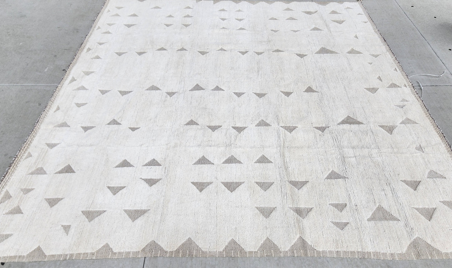 Moroccan All white Square Plush Rug