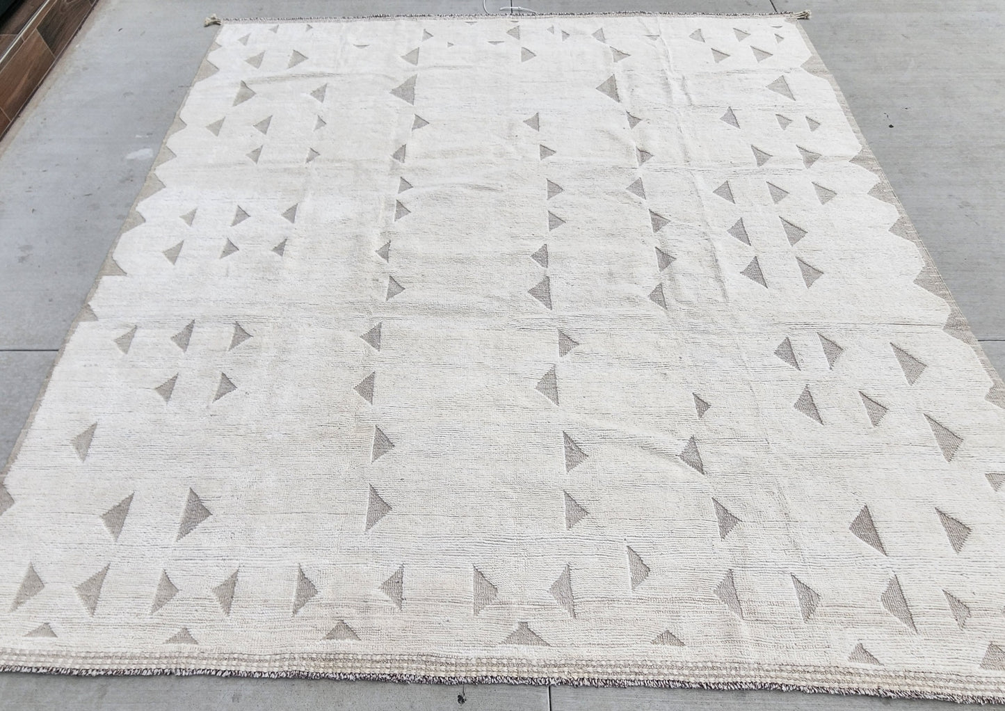 Moroccan All white Square Plush Rug