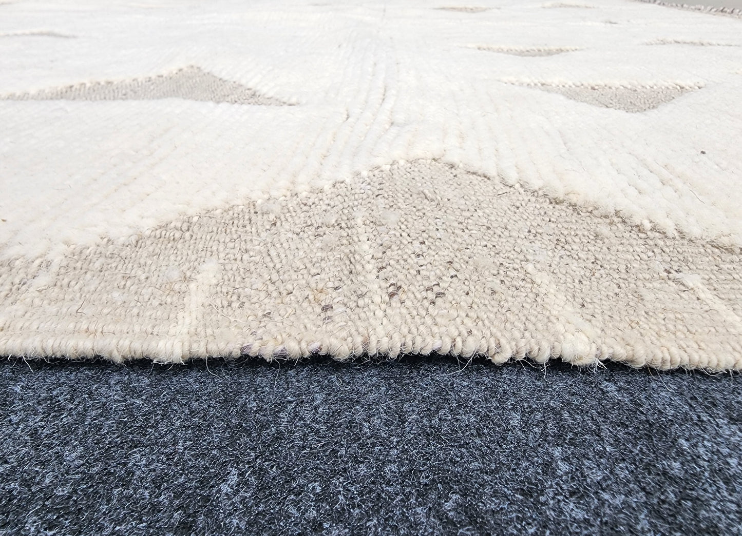 Moroccan All white Square Plush Rug