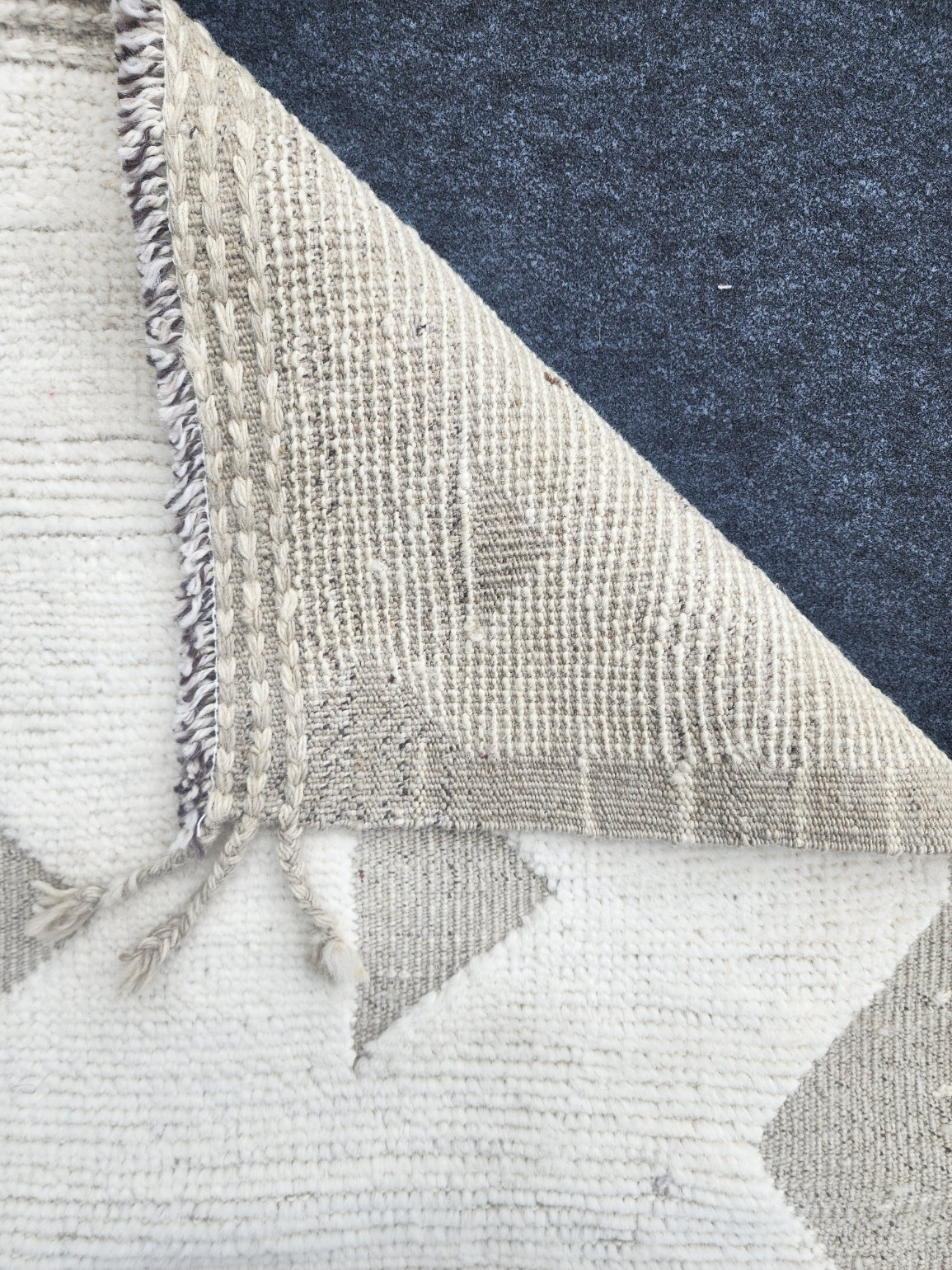 Moroccan All white Square Plush Rug
