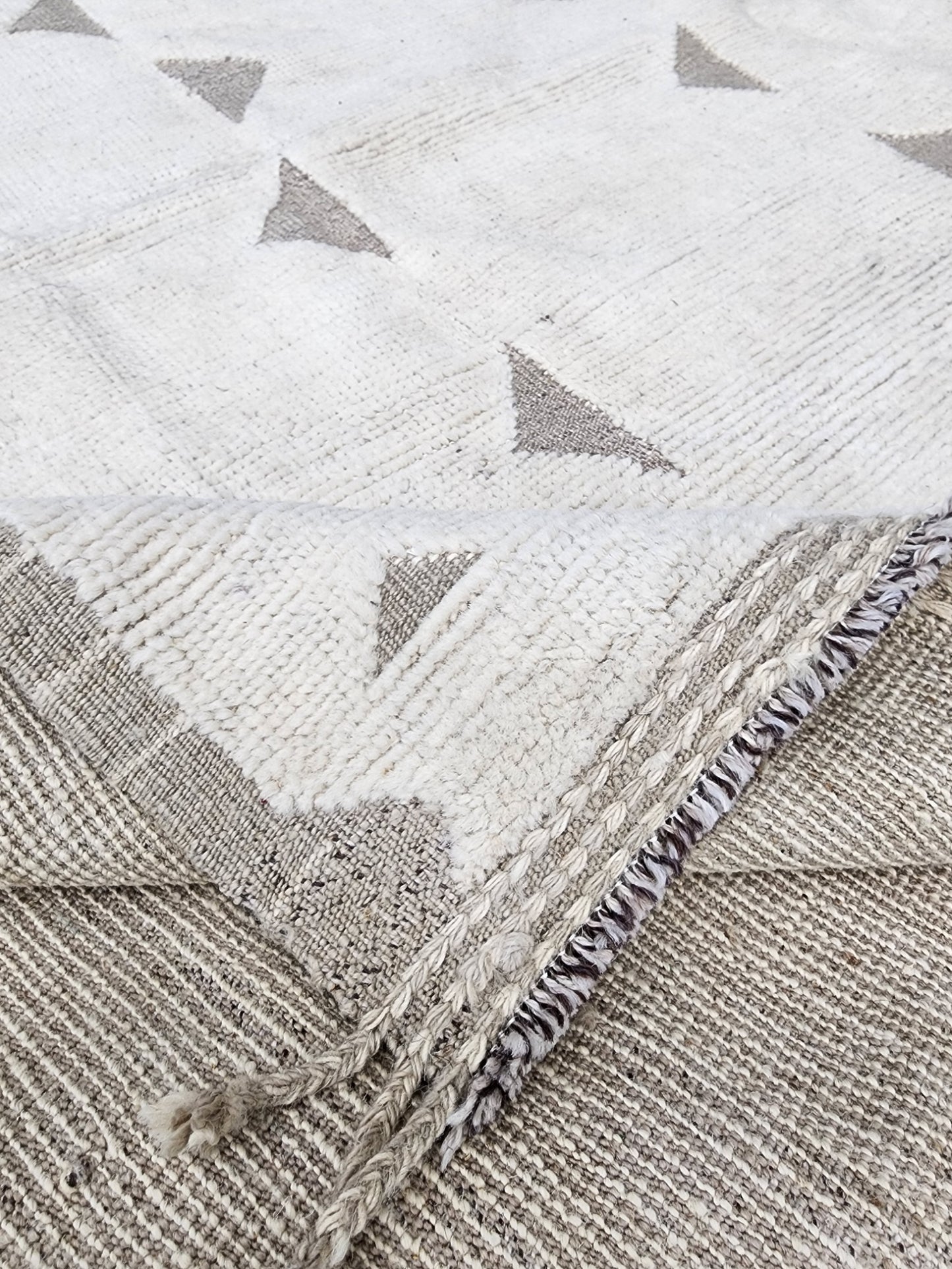 Moroccan All white Square Plush Rug