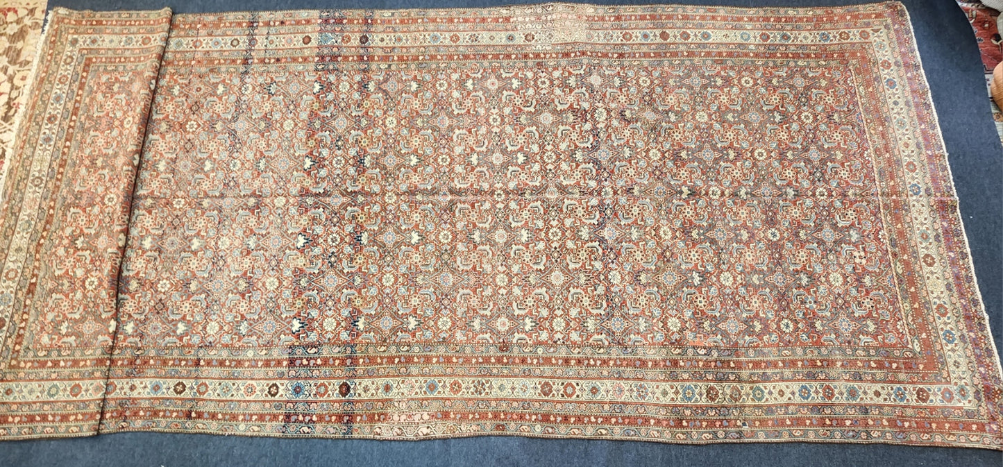Antique Malayer Rug | Oversized Handwoven Persian Carpet | Circa Early 20th Century (7.4 x 19) (#9144)