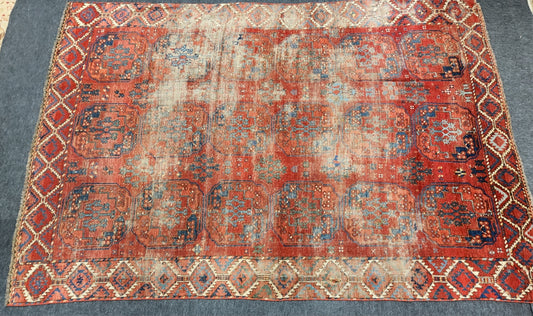 Antique 1920s Ersari Turkoman Rug – Handwoven Tribal Design (6.8 x 9.5)