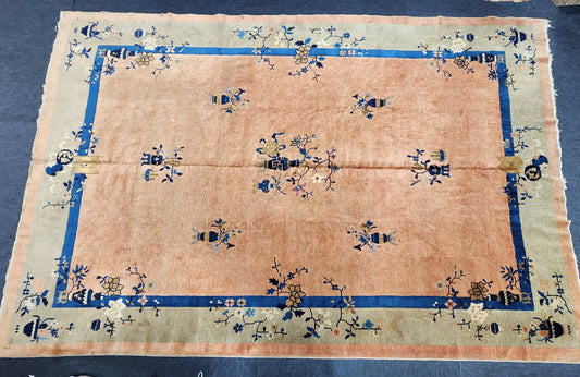 Antique Chinese Peking Rug | Handwoven Wool Carpet | Circa Early 20th Century (9 x 12) (#5992)