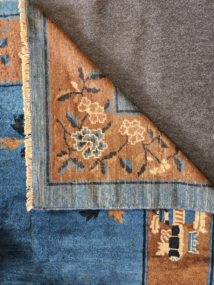 Antique Chinese Peking Rug | Handwoven Wool Carpet | Circa Early 20th Century (9 x 12) (#5989)