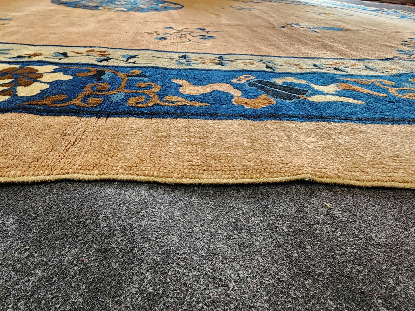 Antique Chinese Peking Rug – Handwoven Wool Carpet (9 x 12 ft)