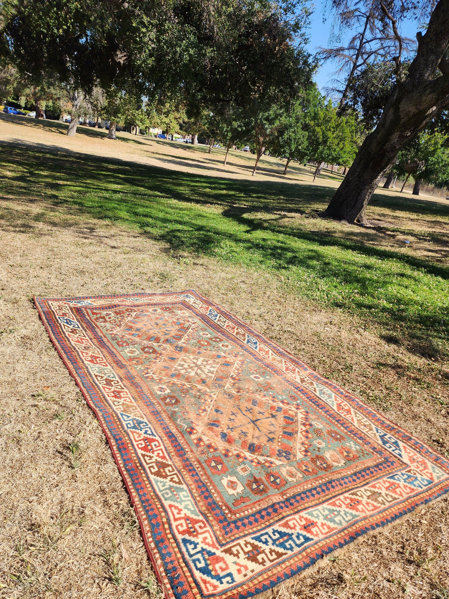 Antique Kazak Caucasian Rug | Circa 1900 | Handwoven Tribal Rug (4 x 8)