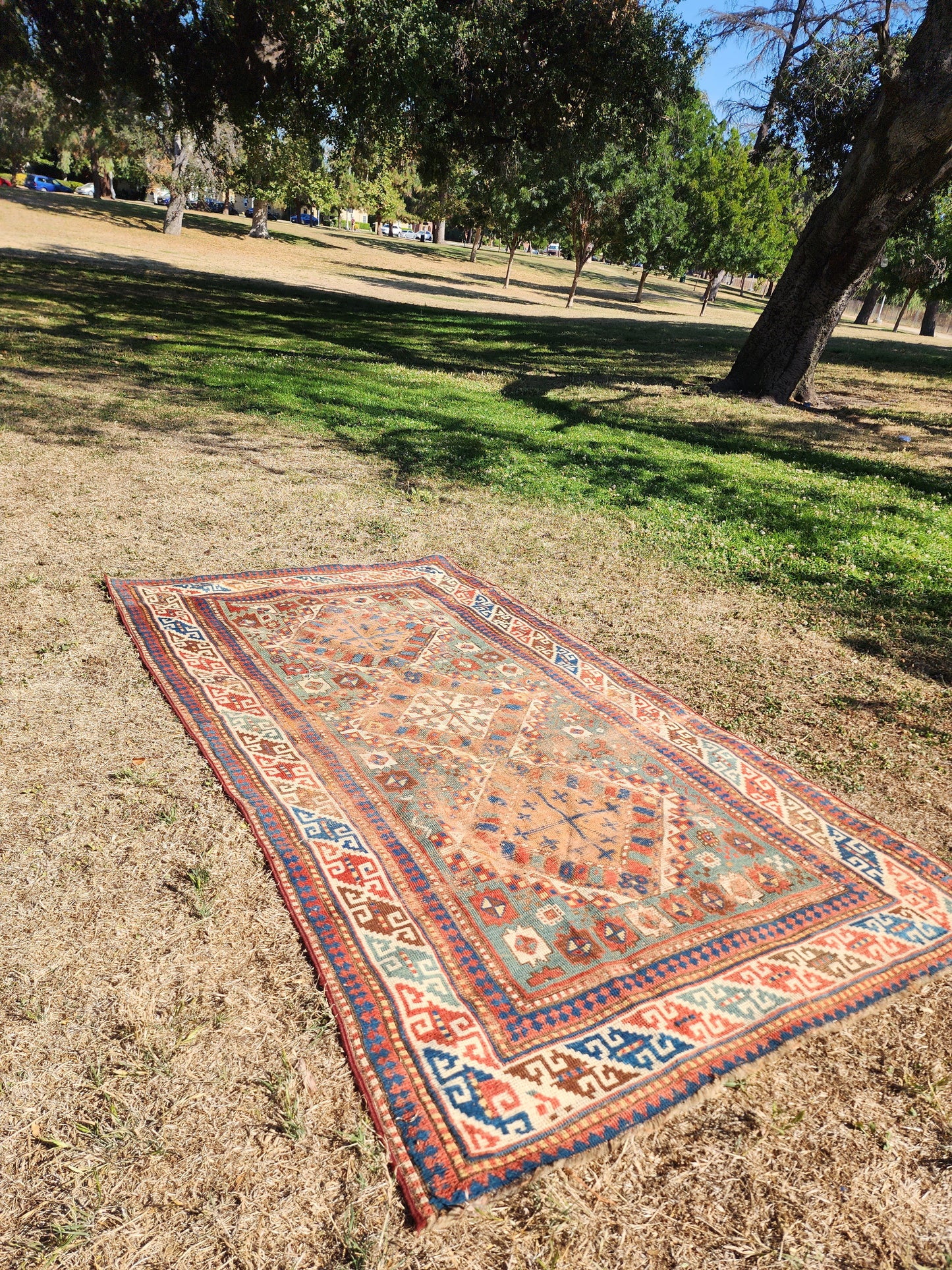 Antique Kazak Caucasian Rug | Circa 1900 | Handwoven Tribal Rug (4 x 8)