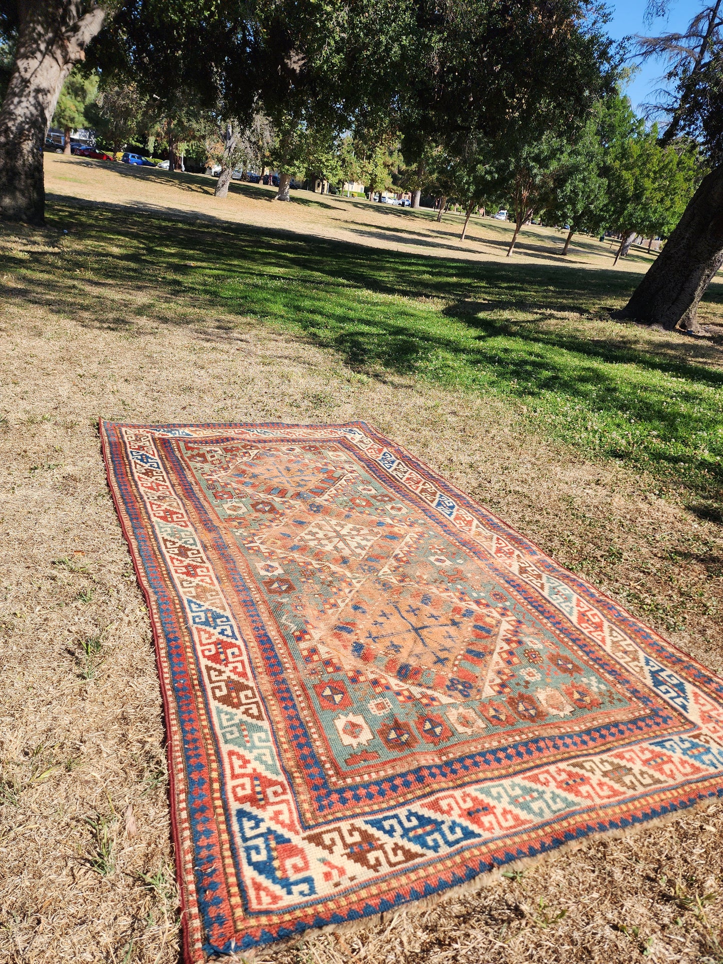 Antique Kazak Caucasian Rug | Circa 1900 | Handwoven Tribal Rug (4 x 8)