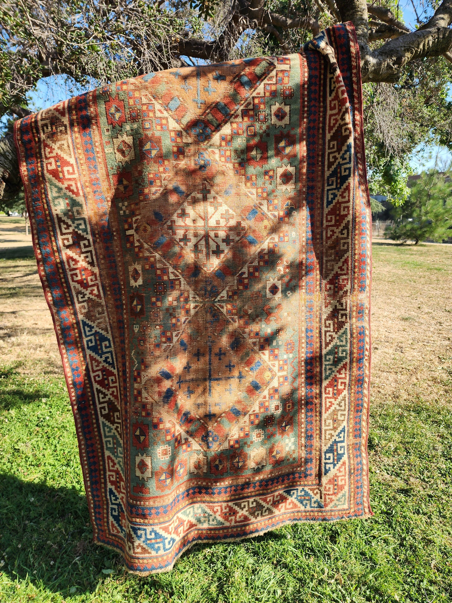 Antique Kazak Caucasian Rug | Circa 1900 | Handwoven Tribal Rug (4 x 8)