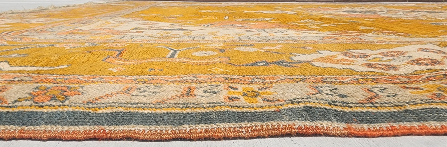 Large Antique Oushak Rug | Circa Early 20th Century | Handwoven Turkish Carpet (13 x 15.3)