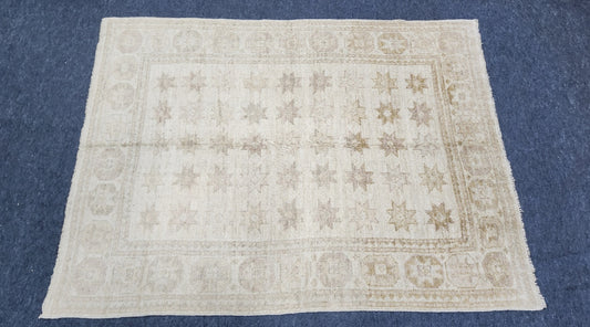 New Moroccan Neutral Color Tribal Kazak Design Rug