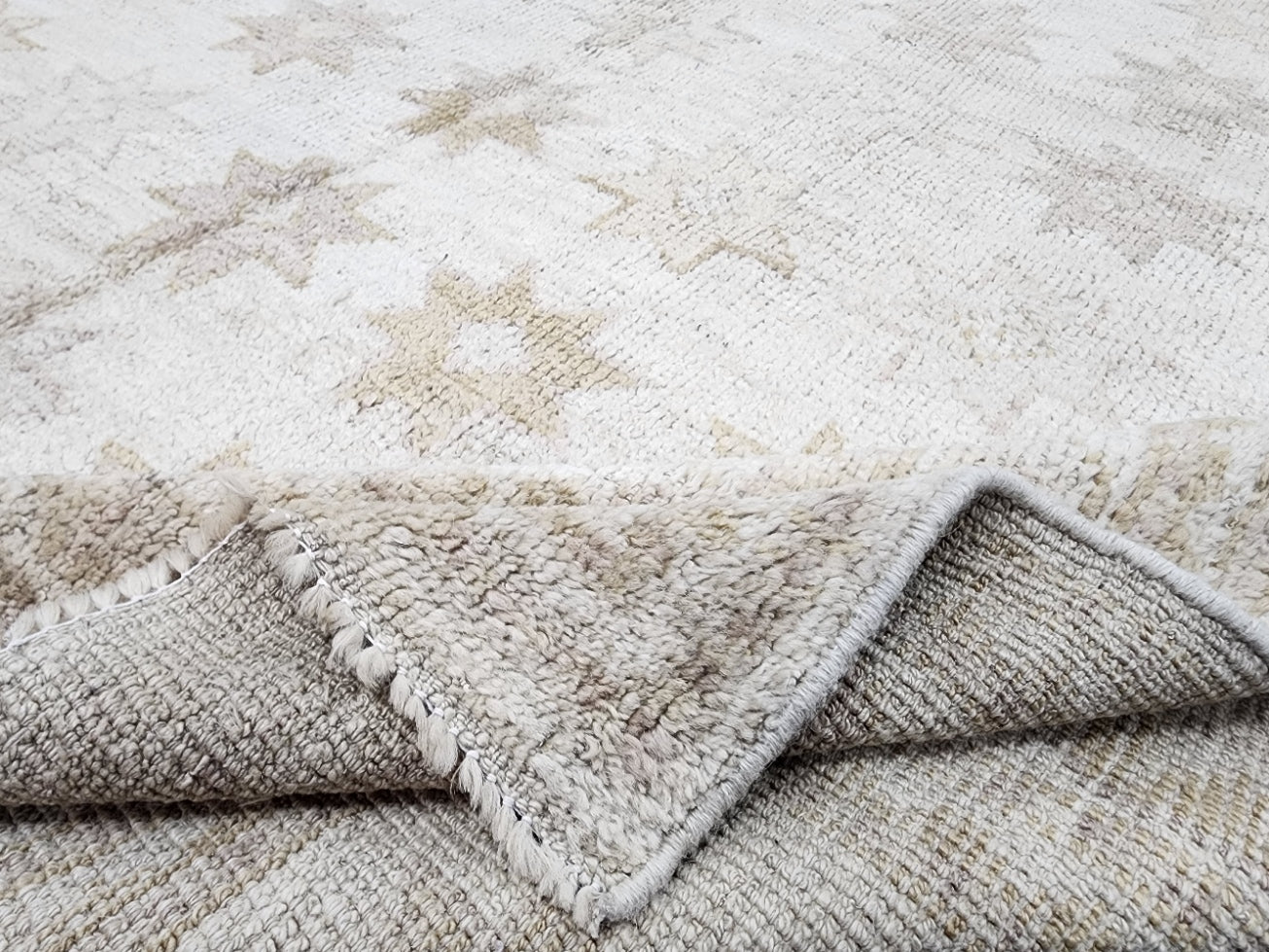 New Moroccan Neutral Color Tribal Kazak Design Rug