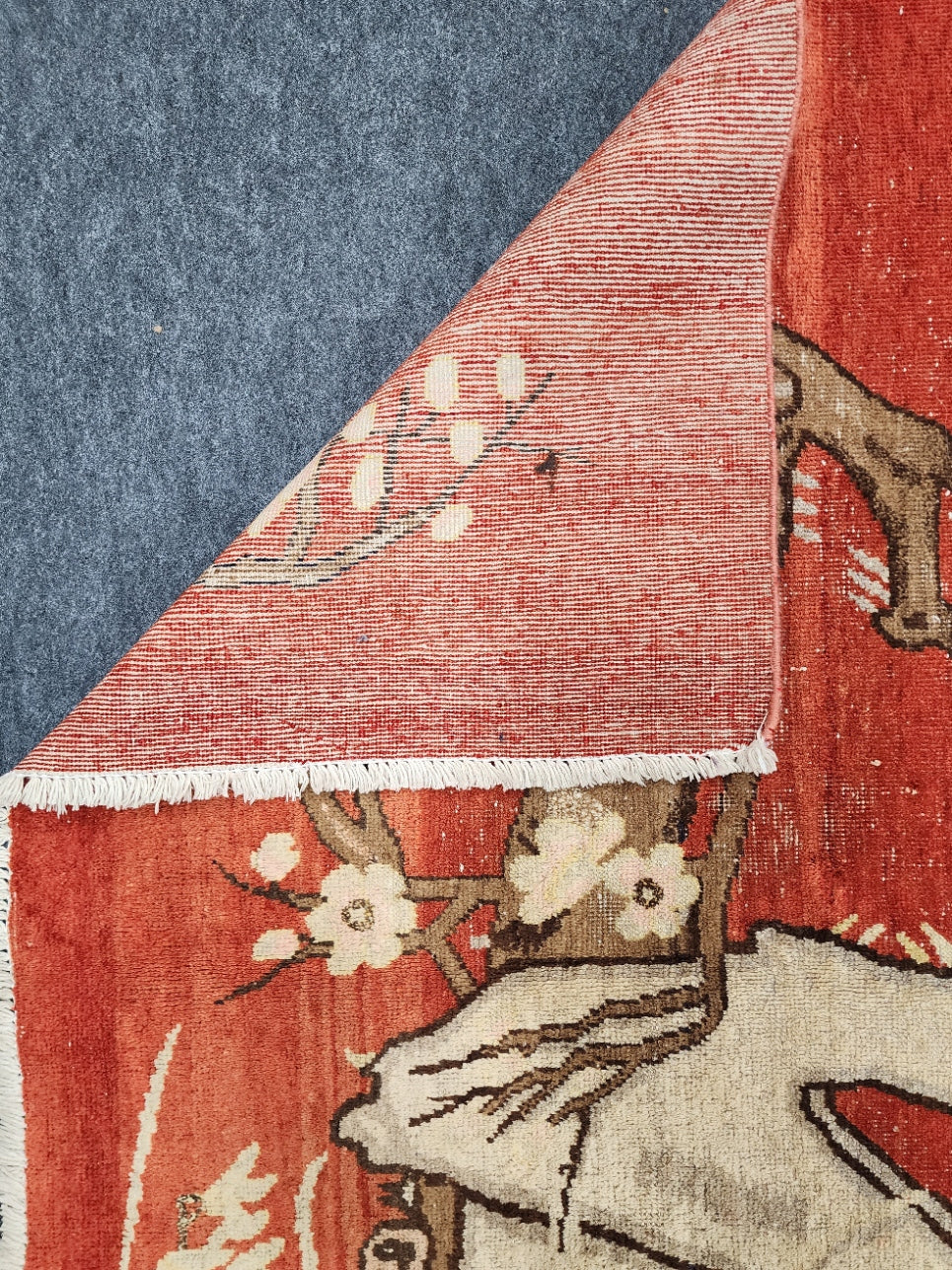 Antique Khotan Samarkand Rug Nature Scene Circa 1920