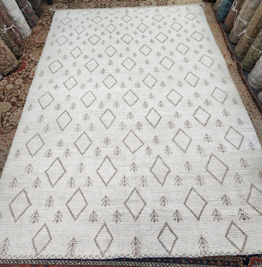One-of-a-Kind Moroccan Rug – 9x12 | Handwoven Geometric All-Over Pattern