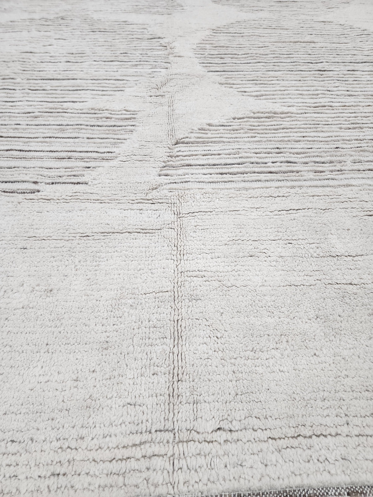 One-of-a-Kind Moroccan Moon Phase Rug – 9x12 | Handwoven Minimalist Design in Neutral Tones