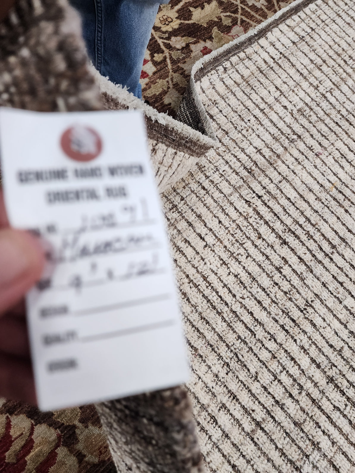 One-of-a-Kind Moroccan Ruffles Rug – 9x12 | Handwoven Linear Texture in Soft Neutrals