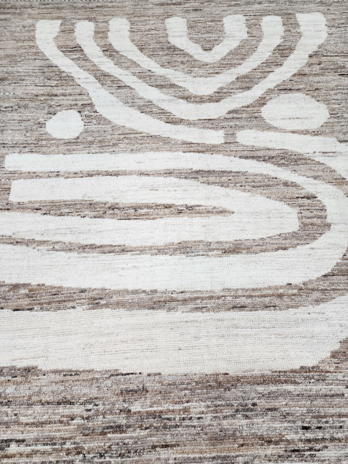 Moroccan Tribal Paint Rug – Handwoven Modern Design, Size 8x10