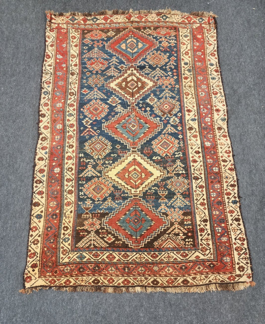 Antique Karaja Rug | Circa 1900 | Handwoven Northwest Persian Rug (4.1 x 6.2)