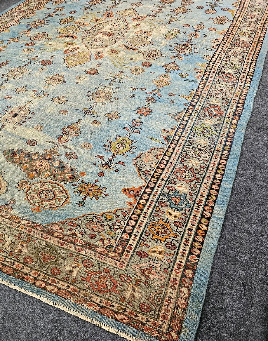 Antique Rare Blue Sultanabad Rug – Circa 1920s (9.6 x 15 feet)