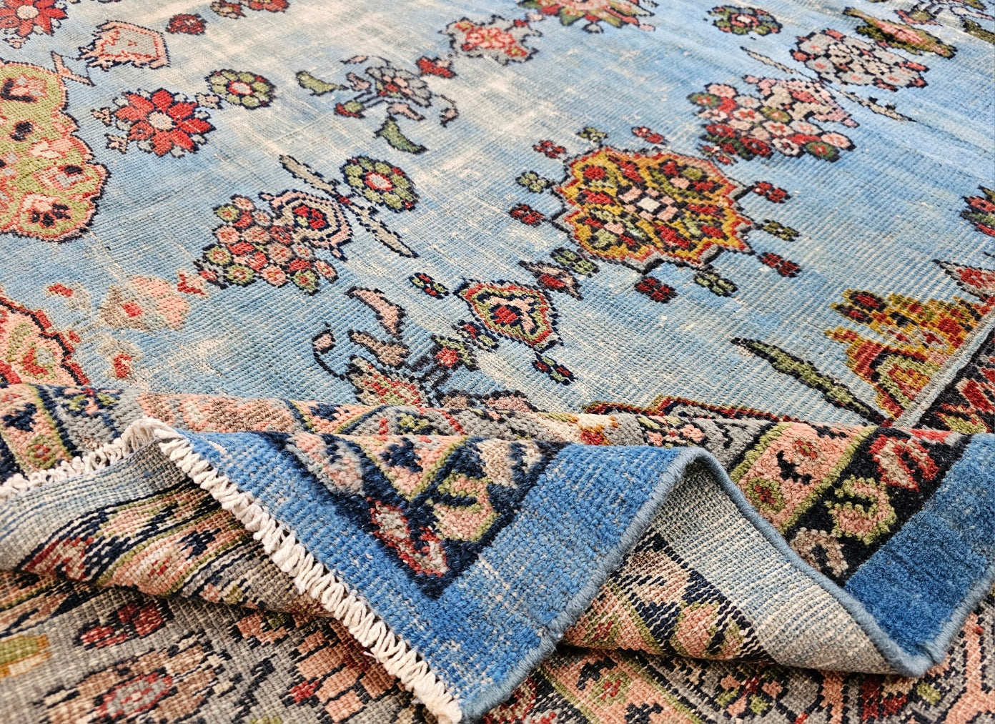 Antique Rare Blue Sultanabad Rug – Circa 1920s (9.6 x 15 feet)