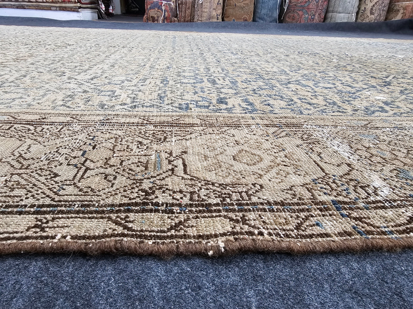 Antique Malayer Persian Rug – Handwoven Wool Carpet (7 x 12.7 ft)