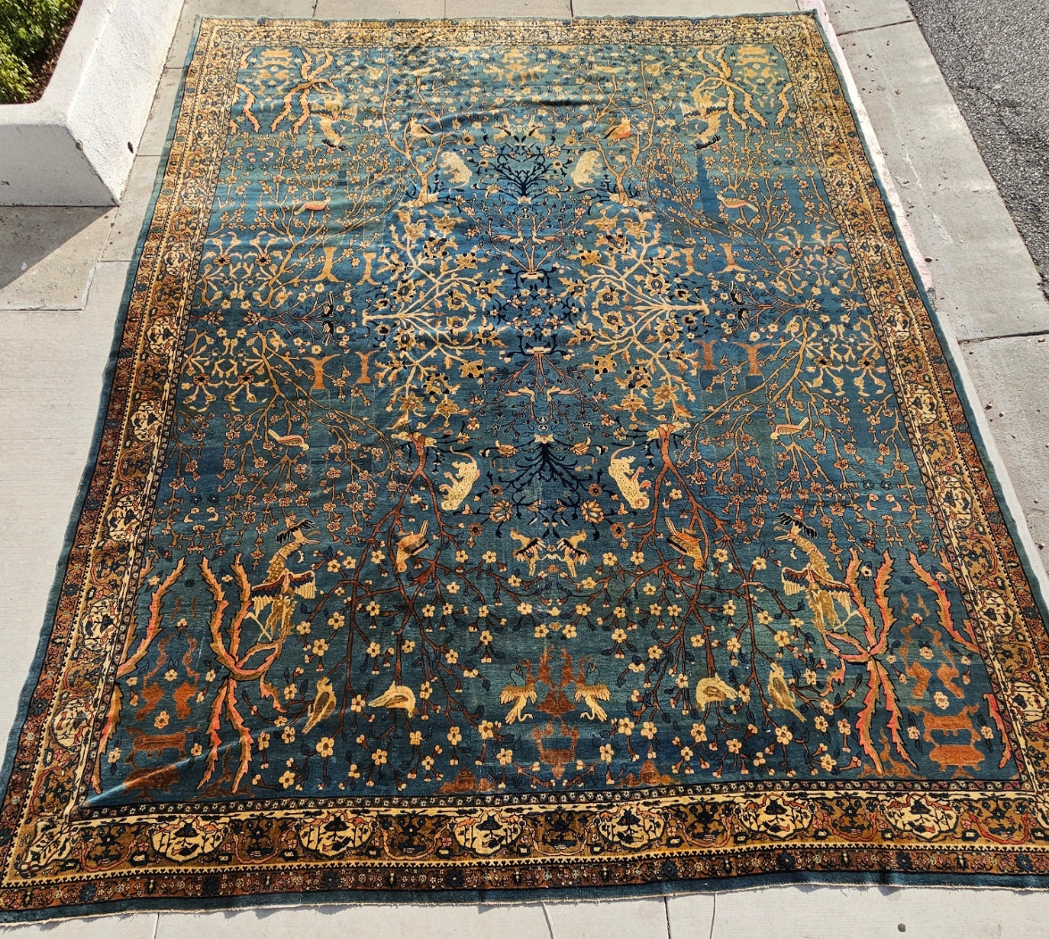 Antique Agra Persian Rug – Emerald Green Masterpiece (Circa 1900s) | 12' x 15'6"
