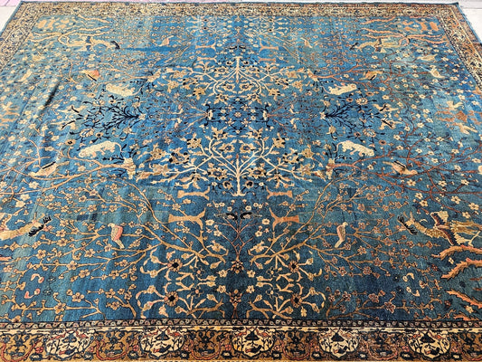 Antique Agra Persian Rug – Emerald Green Masterpiece (Circa 1900s) | 12' x 15'6"