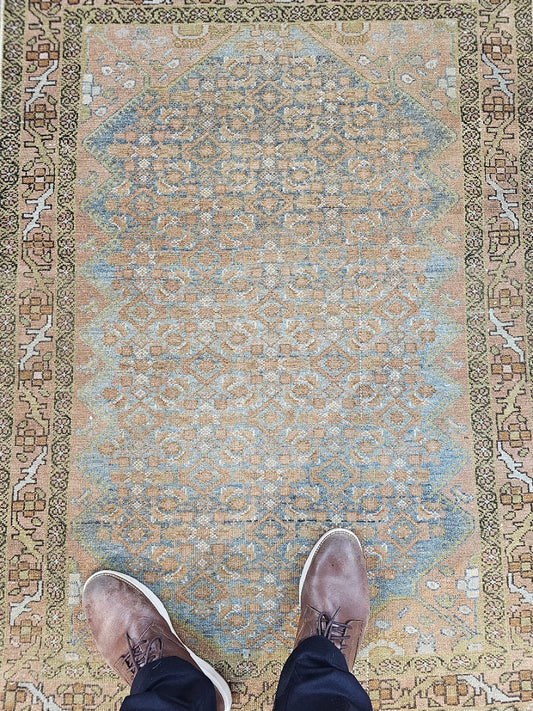 Antique Malayer Persian Rug – Handwoven Wool Accent Rug (3'3" x 4'5")