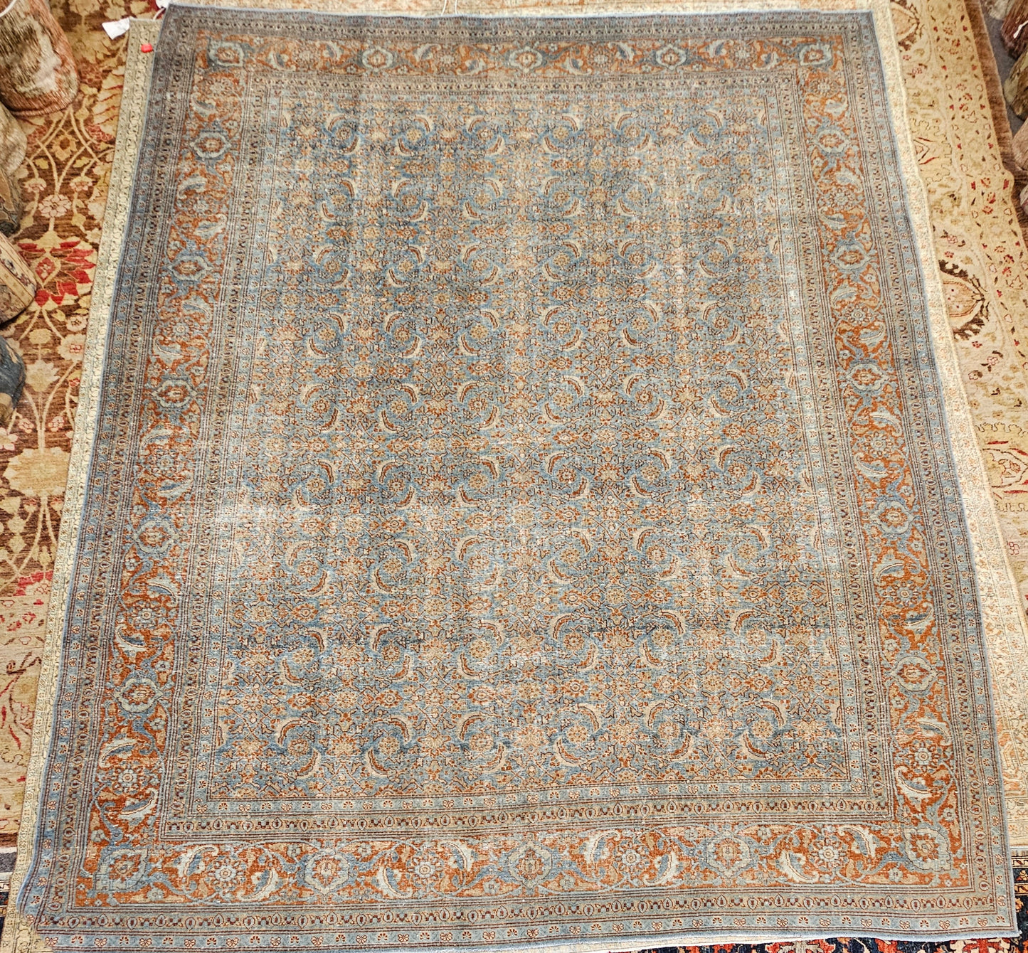 Antique Tabriz Persian Rug – Large Handwoven Wool Area Rug (8'7" x 11'3") #180339