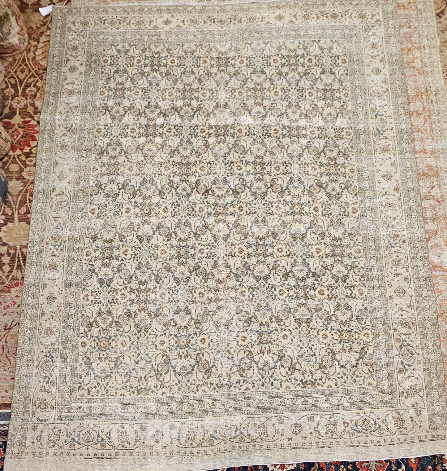 Antique Tabriz Persian Rug – Large Handwoven Wool Area Rug (8'1" x 11'5") #220106