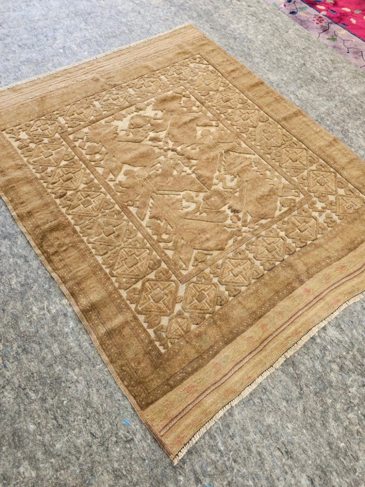 New Afghan Baluch Rug – 4.8 x 5.9 ft | Handwoven Wool Tribal Carpet (#5115)