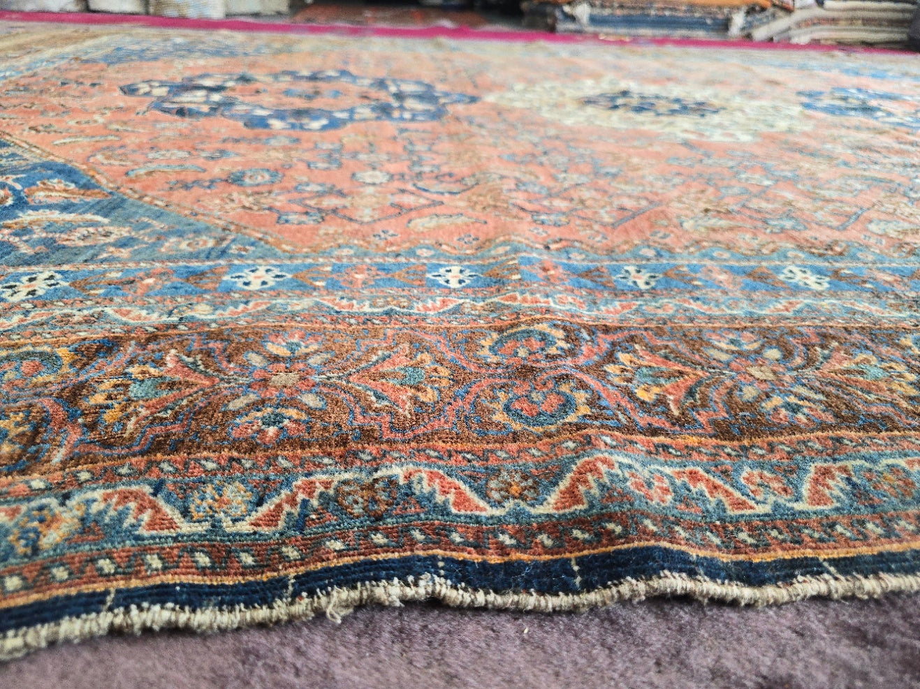 Antique Persian Bidjar Rug (#9546) – Hand-Knotted Floral Rug – 7.2 x 9.5