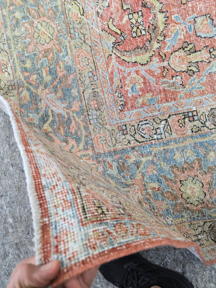 Antique Persian Mahal Rug – Hand-Knotted Wool (Circa 1920) – 10.3 x 13.6