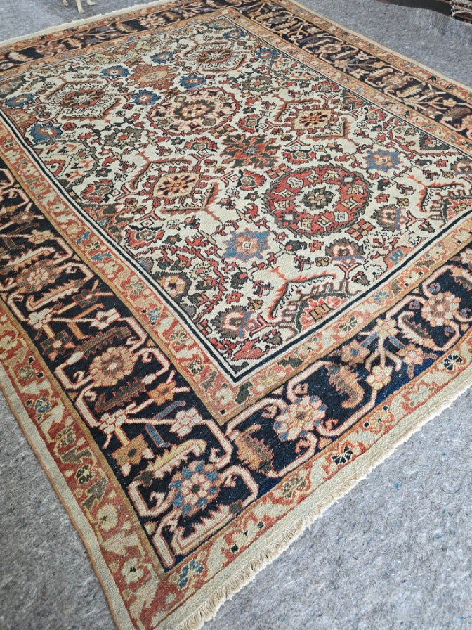 Antique Ziegler Sultanabad Persian Rug – Rare Square Handwoven Collector’s Piece (Circa 1920) | 8'9" x 9'