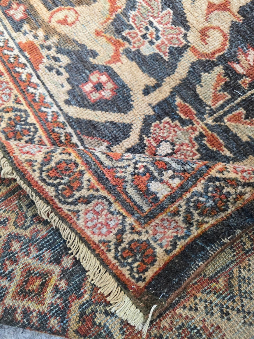 Antique Persian Mahal Rug – Hand-Knotted Wool (Circa 1920s) (9151) 10.5 x 13.5