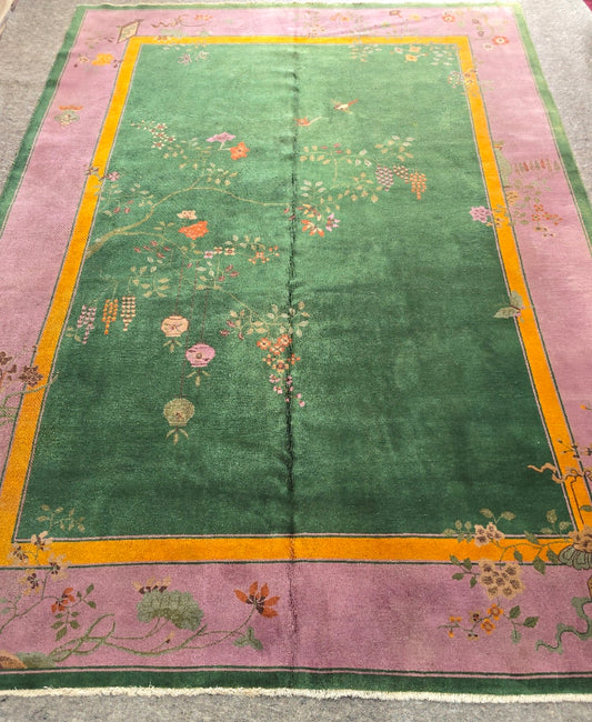 1920s Art Deco Nichols Chinese Rug 9x13