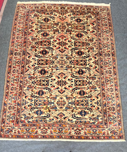 Antique Bakhtiari Rug | Handwoven Persian Wool Carpet (7.3x10.1) (26138)
