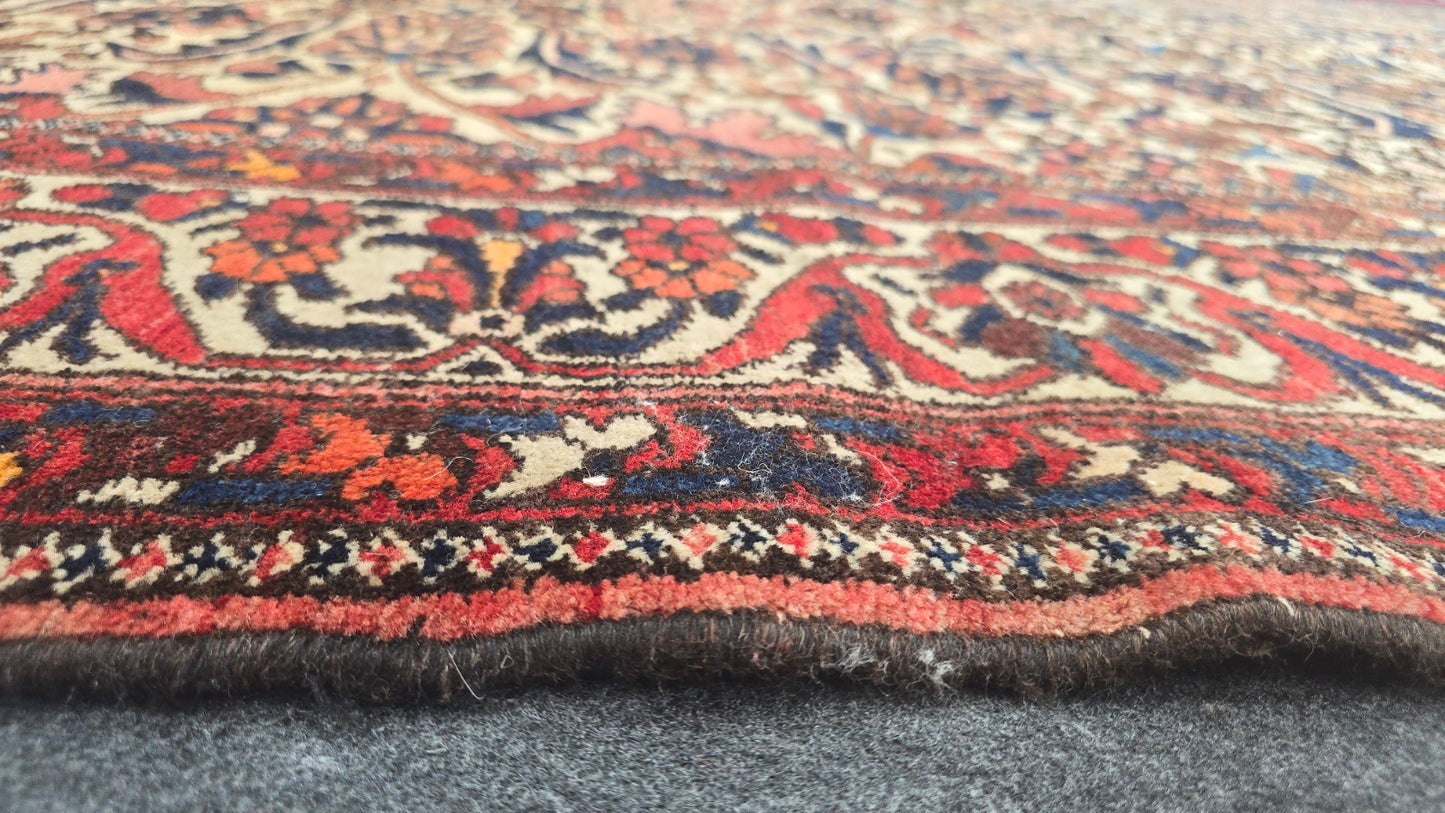 Antique Bakhtiari Rug | Handwoven Persian Wool Carpet (7.3x10.1) (26138)