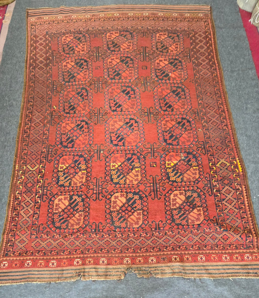 Antique Ersari Turkoman Rug Circa 1900s – Handwoven Tribal Design (7.5 x 11)