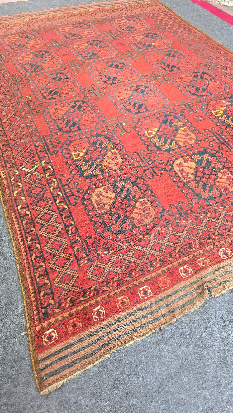 Antique Ersari Turkoman Rug Circa 1900s – Handwoven Tribal Design (7.5 x 11)