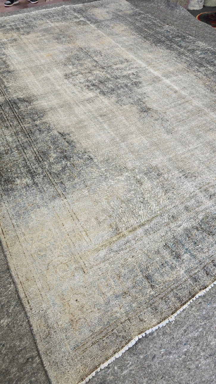 10406 – 9 x 13.6 ft | Distressed Overdyed Persian Rug