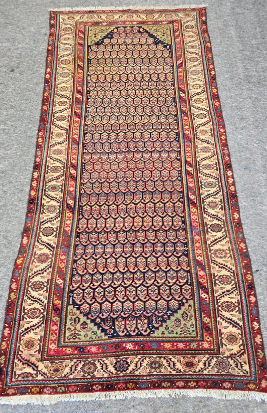 Early 20th Century Vintage Malayer Rug | Handwoven Persian Wool Carpet ( 4.3 x 10.5)