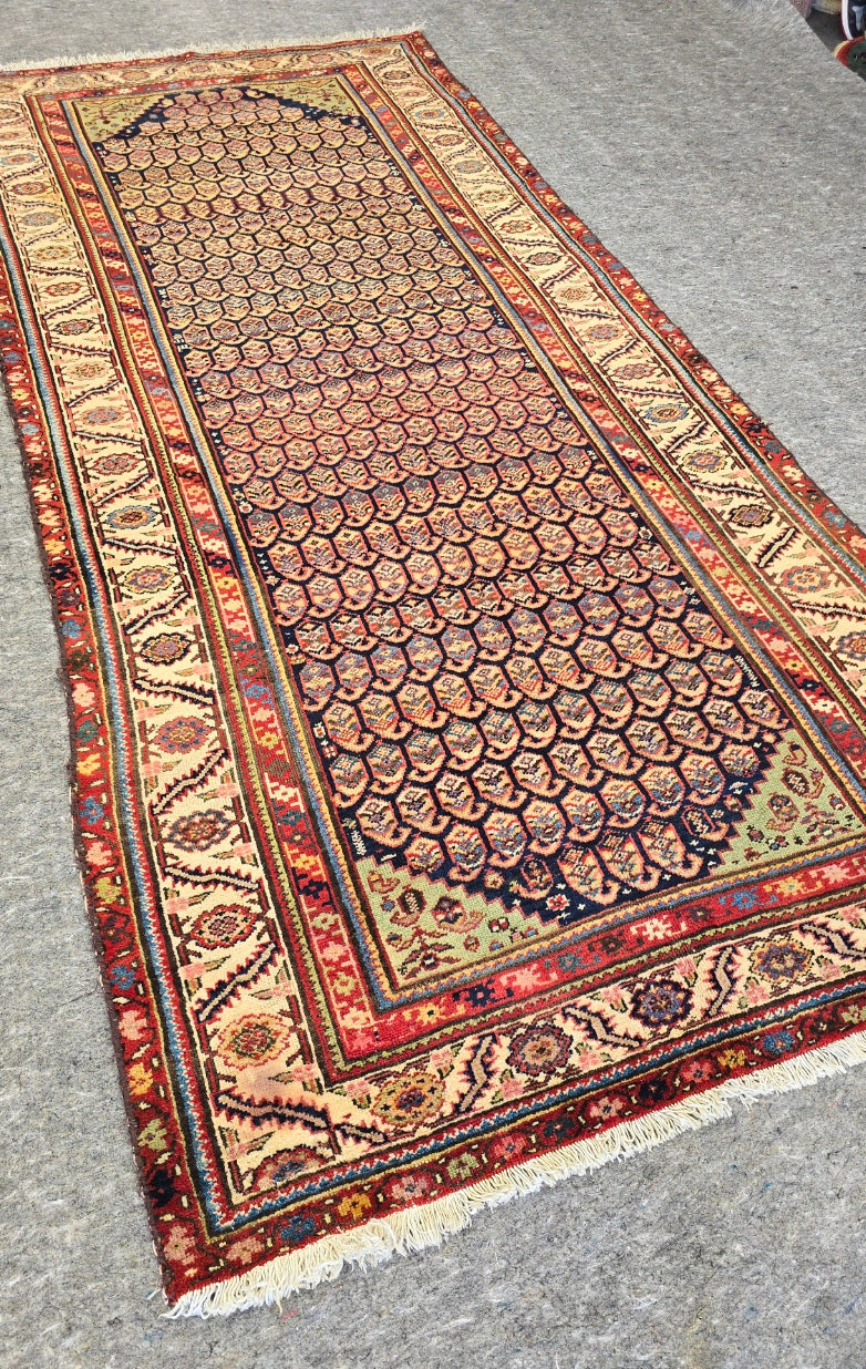 Early 20th Century Vintage Malayer Rug | Handwoven Persian Wool Carpet ( 4.3 x 10.5)